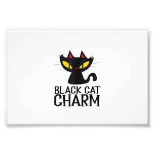 Zwarte Kat Charm Halloween Design Tank Top Foto Afdruk