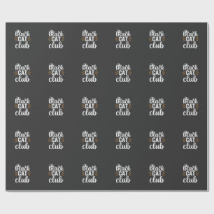 Zwarte Kat Club Halloween Ontwerp Cadeaupapier