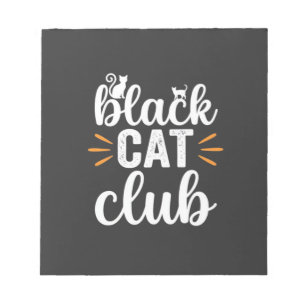 Zwarte Kat Club Halloween Ontwerp Notitieblok
