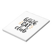 Zwarte Kat Club Vintage Kattenliefhebber Vector De Notitieblok (Gedraaid)