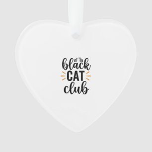 Zwarte Kat Club Vintage Kattenliefhebber Vector De Ornament