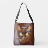 zwarte kat crossbody tas (Achterkant)