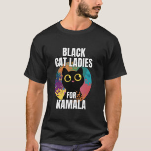 Zwarte kat Dames voor Kamala Funny Cat 2024 Presid T-shirt