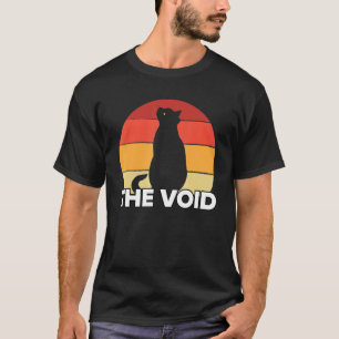 Zwarte Kat De Leegte Vintage Gele Oog Kitty Kat Mo T-shirt