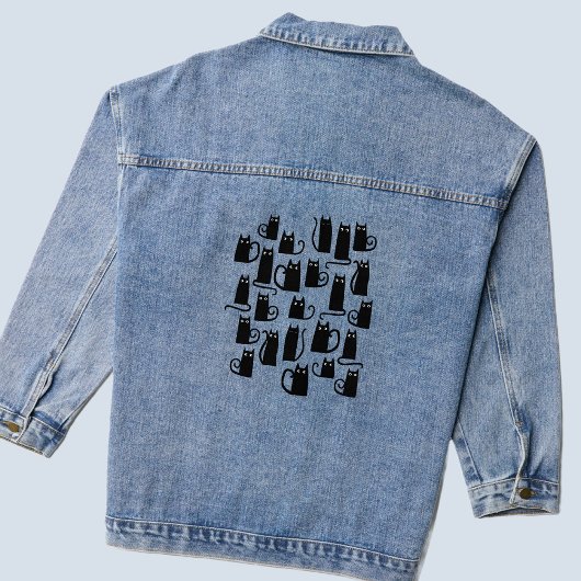 Zwarte kat denim jacket