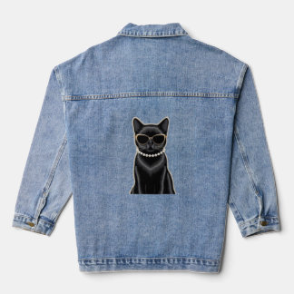 Zwarte kat denim jacket