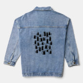 Zwarte kat denim jacket (Achterkant)