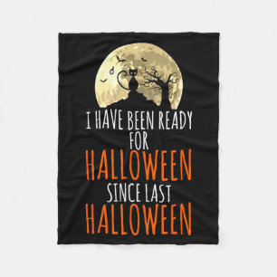 Zwarte kat dode boom klaar voor halloween fleece deken