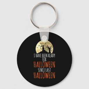Zwarte kat dode boom klaar voor halloween sleutelhanger