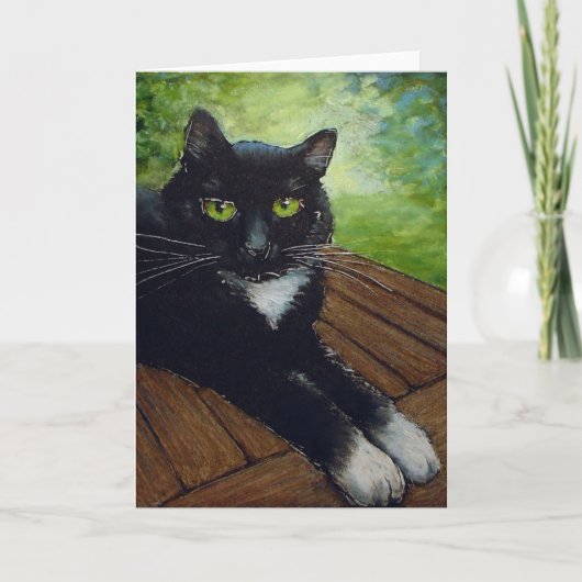 Zwarte Kat - door Lora Shelley Kaart (Voorkant)