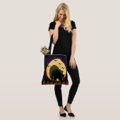 Zwarte kat draagtas (Op model)