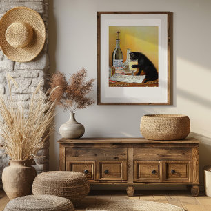 Zwarte kat Drink absint Poster