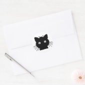Zwarte kat - E.G. Lutz Ronde Sticker (Envelop)