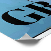 Zwarte kat en bloemen in blauwe ruimte, voeg tekst poster (Hoek)