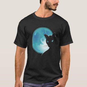 Zwarte Kat En De Volle Grote Maan Gedetailleerde G T-shirt