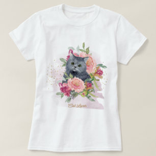 Zwarte kat en druppelplaat t-shirt