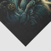 Zwarte kat en gotische begraafplaats Halloween Tissuepapier (Detail)