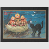  zwarte kat en grappige pompoenen tissuepapier (Voorkant)