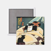 Zwarte kat en Japans Man Magneet (Voorkant / Achterkant)