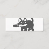 Zwarte kat en mes - Kies achtergrondkleur Mini Visitekaartje (Achterkant)
