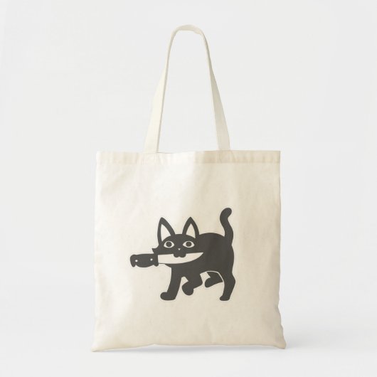 Zwarte kat en mes - Kies achtergrondkleur Tote Bag (Voorkant)