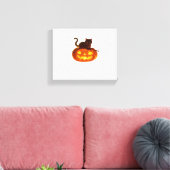 Zwarte kat en pompoen - Spooky Halloween Magic Cla Canvas Afdruk (Insitu (Woonkamer))