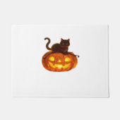 Zwarte kat en pompoen - Spooky Halloween Magic Cla Deurmat (Voorkant)