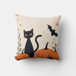 ZWARTE KAT EN POMPOENEN KUSSEN