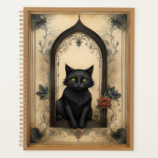 Zwarte kat en Rozen Planner (Voorkant)