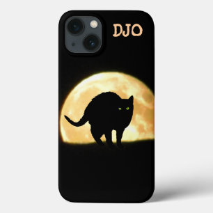 Zwarte kat en Super Moon iPhone 13 Hoesje