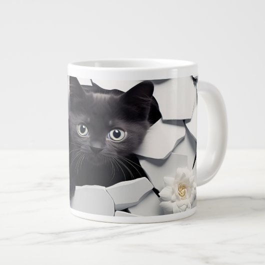 Zwarte kat extra grote beker (Voorkant rechts)