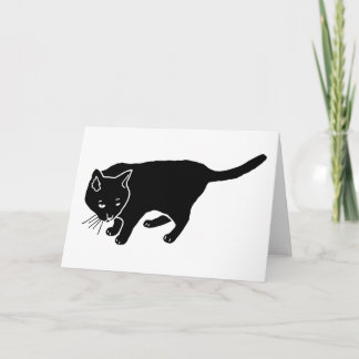 Zwarte kat feestdagen kaart