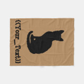 Zwarte Kat Fleece Deken (Voorkant (Horizontaal))