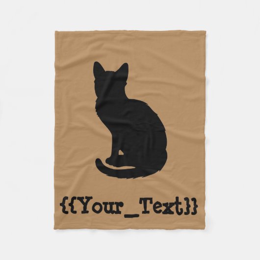 Zwarte Kat Fleece Deken (Voorkant)
