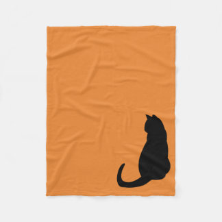 Zwarte kat fleece deken