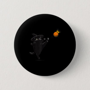 Zwarte Kat Geen Koningen Vintage Katten Halloween Ronde Button 5,7 Cm
