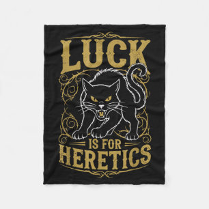 Zwarte kat geluk is voor ketters heks  fleece deken