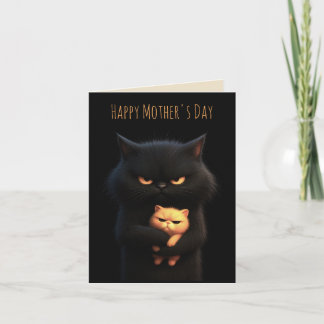 Zwarte Kat Gelukkige Moederdag Kaart