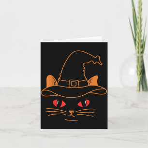 Zwarte Kat Gezicht Halloween Kostuum Kaart