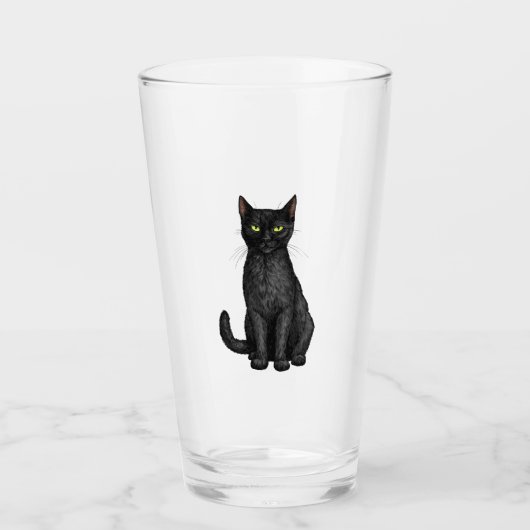 Zwarte kat glas (Voorkant)