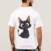 Zwarte kat glimlacht en denkt dat hij de spiegels  t-shirt (Achterkant)