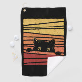 Zwarte kat golfhanddoek (Insitu)