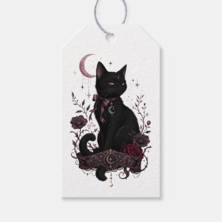 Zwarte Kat Gotische Cadeaubijsluiter Cadeaulabel