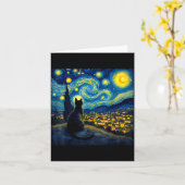 Zwarte Kat Grappige Kat Liefhebber Moeder Vader St Kaart (Gele Bloem)