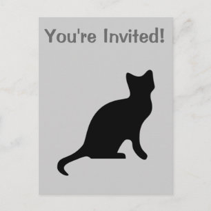 Zwarte kat - griezelig eng uitnodiging briefkaart