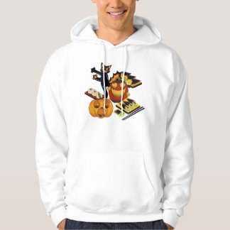 Zwarte Kat & Griezelige Hart-Oog Pompoen Sushi Hoodie