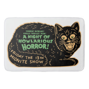 zwarte kat Halloween Badmat