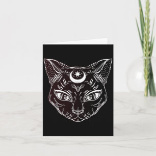 Zwarte Kat Halloween Boho Kaart