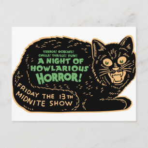 zwarte kat Halloween Briefkaart
