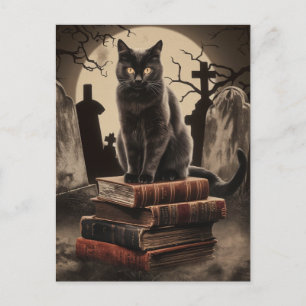 zwarte kat Halloween Briefkaart